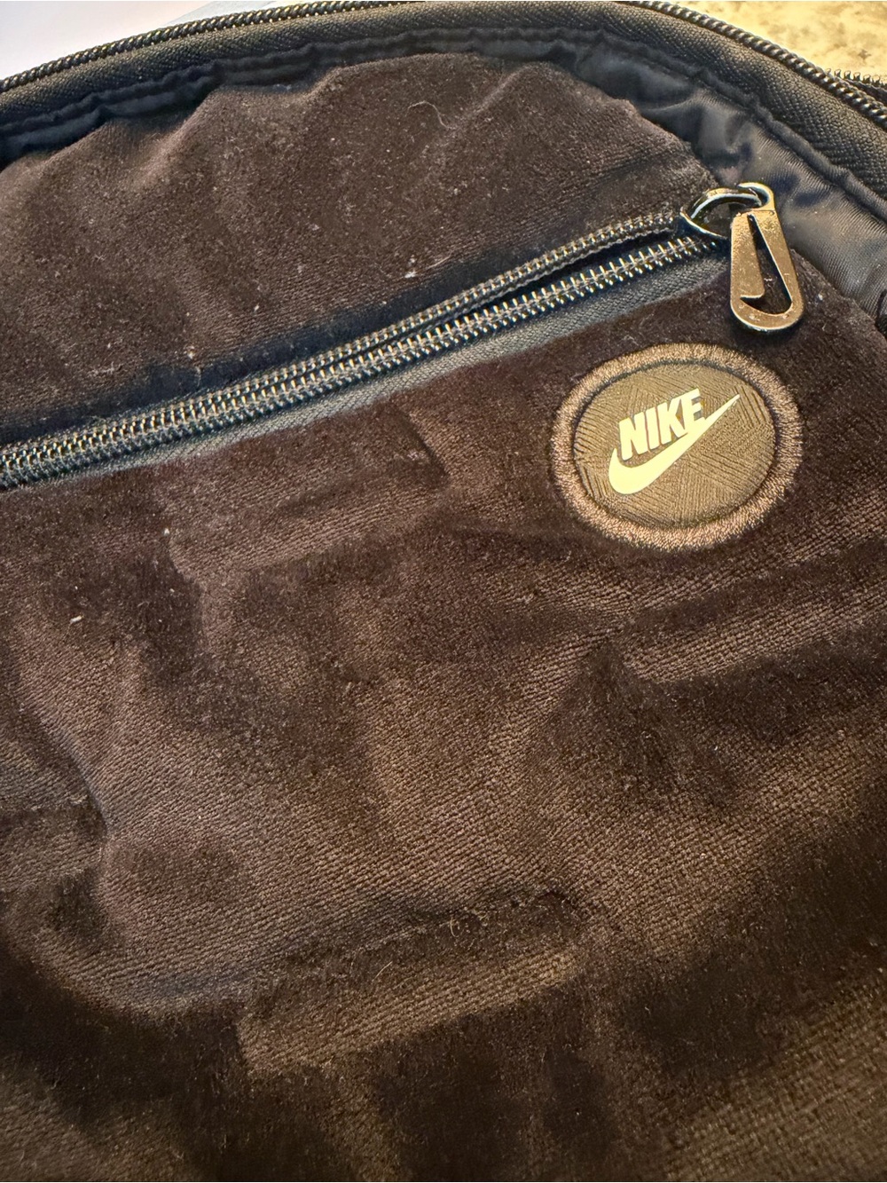 Nike Black Velvet Men’s Backpack with Swoosh Patch